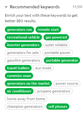 Recommended Keywords